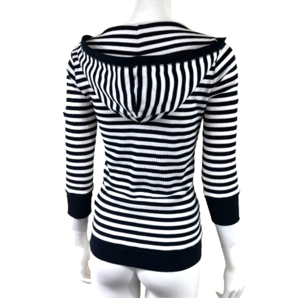 Ralph Lauren Knit Waffle Cotton stripe Hooded Top S - Picture 3 of 12